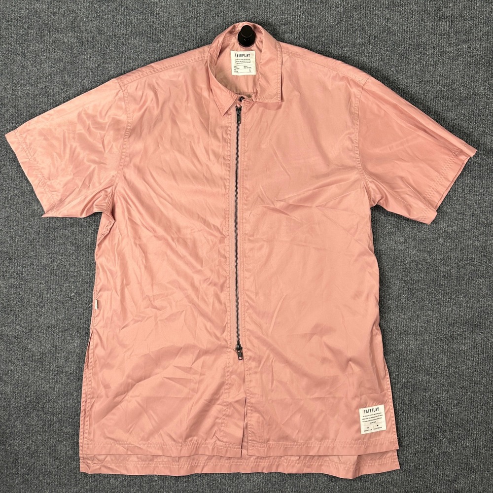 NWT Fairplay Ranks Men's Pink Short Sleeve Full Zip Shirt Jacket Golf Size L